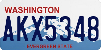 WA license plate AKX5348