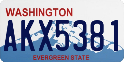 WA license plate AKX5381