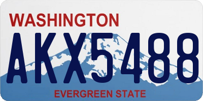 WA license plate AKX5488