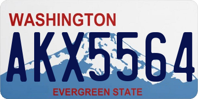 WA license plate AKX5564