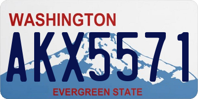 WA license plate AKX5571