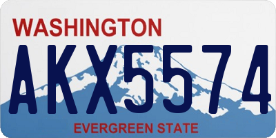 WA license plate AKX5574