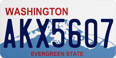 WA license plate AKX5607