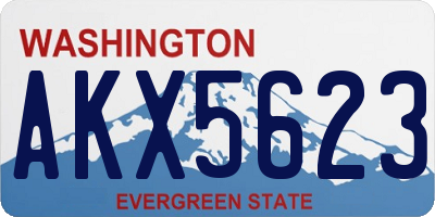 WA license plate AKX5623