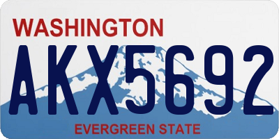 WA license plate AKX5692