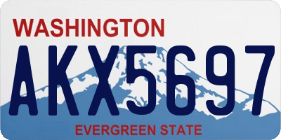 WA license plate AKX5697