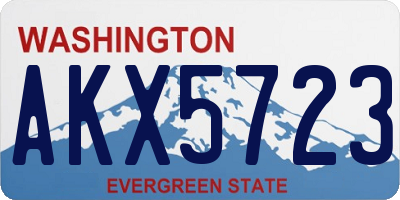 WA license plate AKX5723