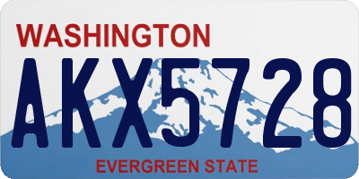WA license plate AKX5728