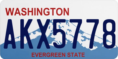 WA license plate AKX5778