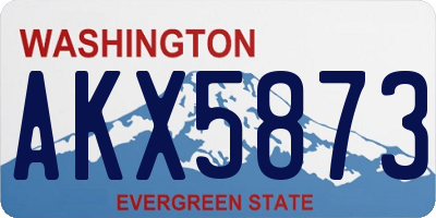 WA license plate AKX5873