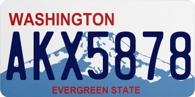 WA license plate AKX5878