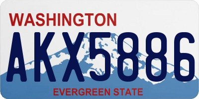 WA license plate AKX5886