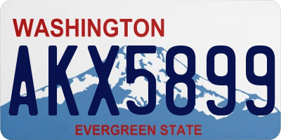 WA license plate AKX5899