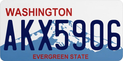 WA license plate AKX5906