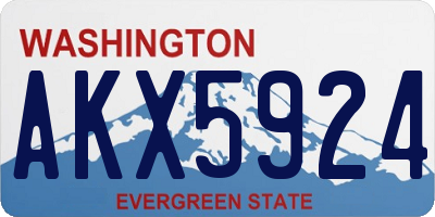 WA license plate AKX5924