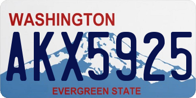 WA license plate AKX5925