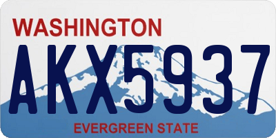 WA license plate AKX5937