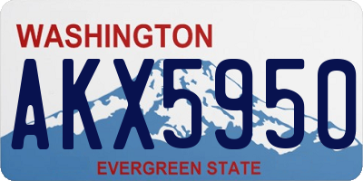 WA license plate AKX5950