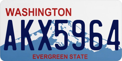 WA license plate AKX5964