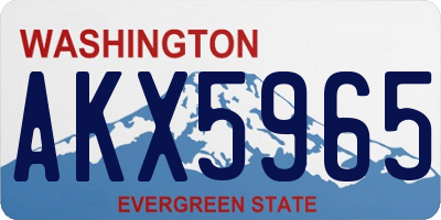 WA license plate AKX5965