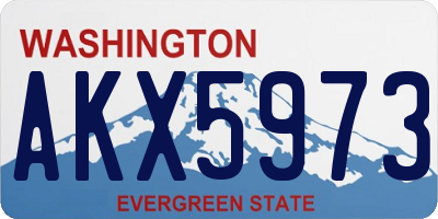 WA license plate AKX5973