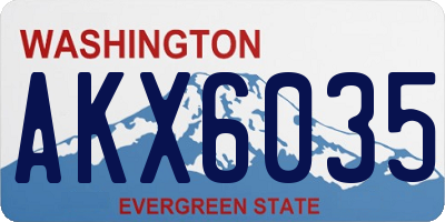 WA license plate AKX6035