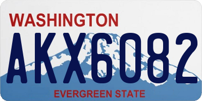 WA license plate AKX6082