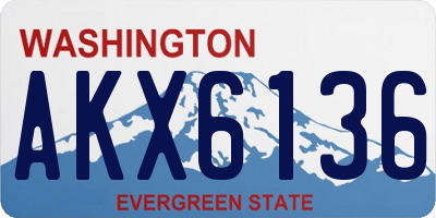WA license plate AKX6136