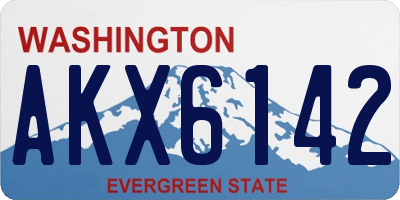 WA license plate AKX6142
