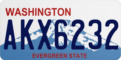 WA license plate AKX6232