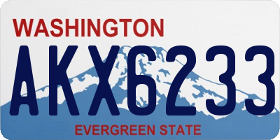 WA license plate AKX6233