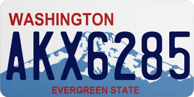WA license plate AKX6285