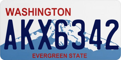 WA license plate AKX6342
