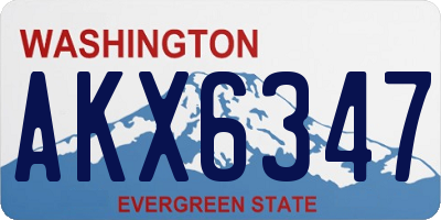 WA license plate AKX6347