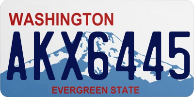 WA license plate AKX6445
