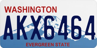 WA license plate AKX6464