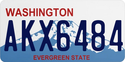 WA license plate AKX6484