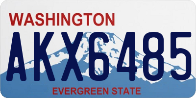 WA license plate AKX6485