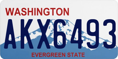 WA license plate AKX6493