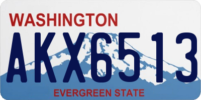 WA license plate AKX6513