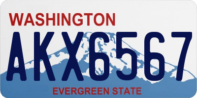 WA license plate AKX6567