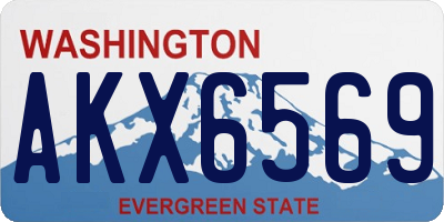 WA license plate AKX6569