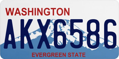 WA license plate AKX6586