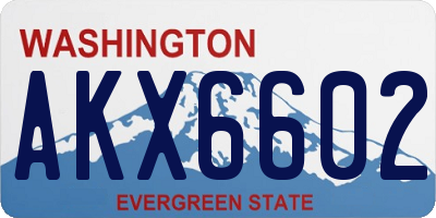 WA license plate AKX6602