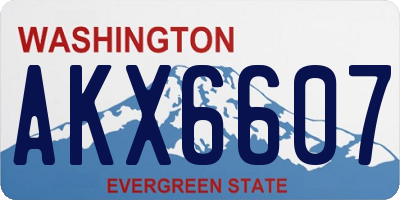 WA license plate AKX6607