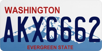WA license plate AKX6662