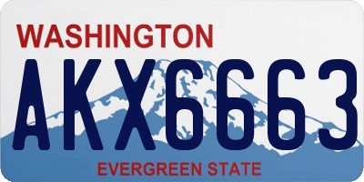WA license plate AKX6663