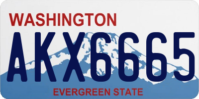 WA license plate AKX6665
