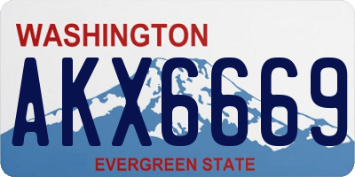 WA license plate AKX6669