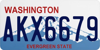 WA license plate AKX6679